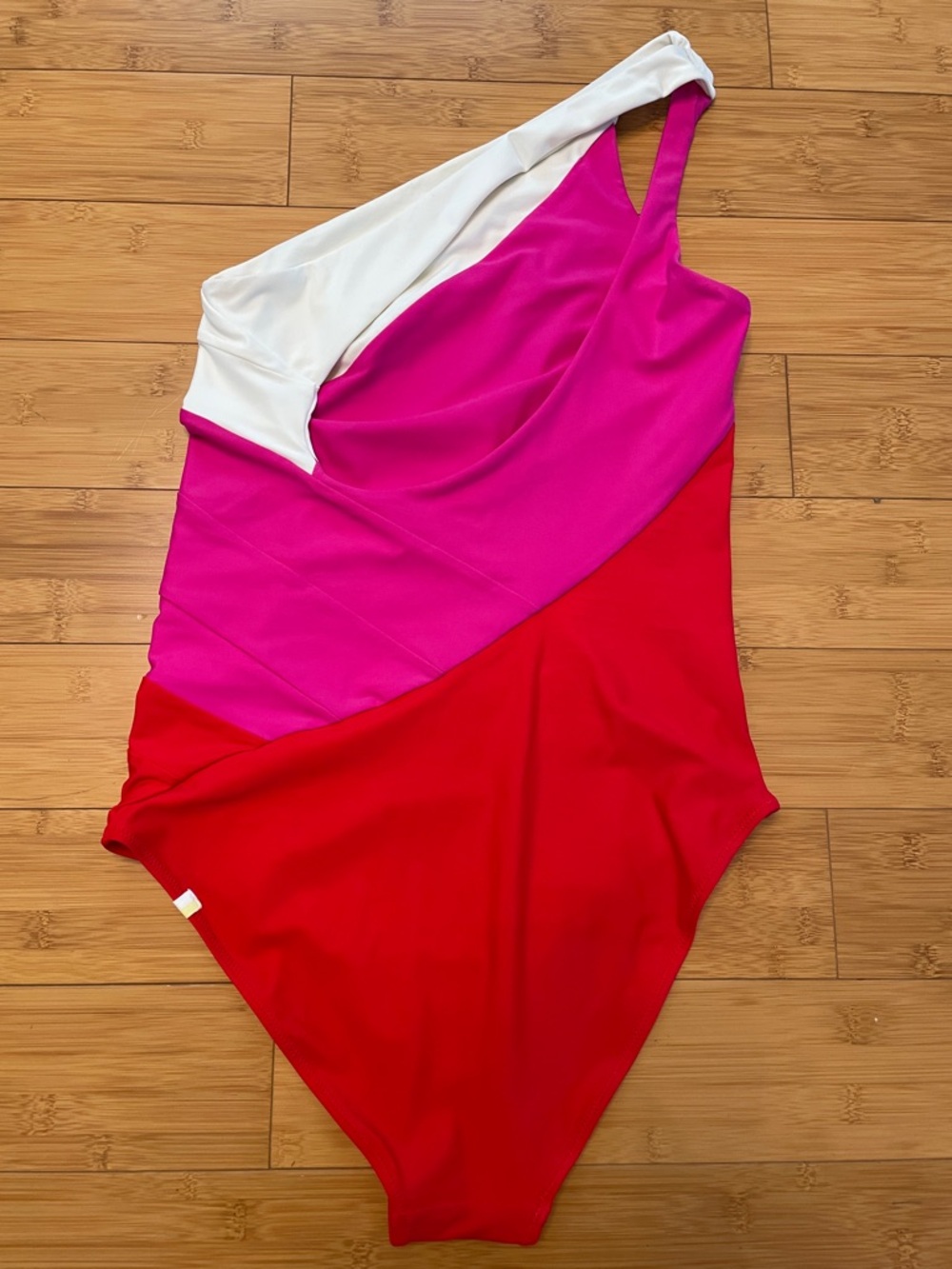 Simmersalt Sidestroke One Piece Swimsuit Size 10 Lava/Hibiscus/White Sand - Picture 7 of 8